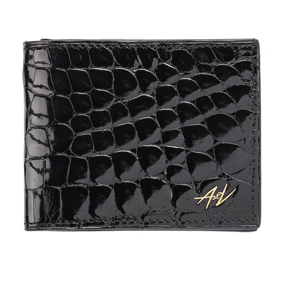 Premium Alligator Leather Wallet – Exotic & Elegant - Lacquer Black - Picture 3 of 5